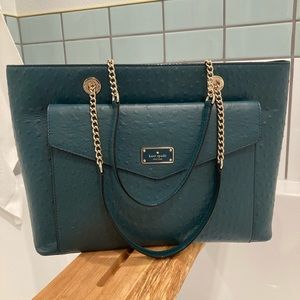 NWT Kate Spade “A La Vita Ostrich Halsey” Bag